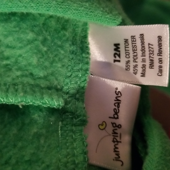 5/25 jumping beans  reindeer hoodie size 12m - Picture 3 of 4